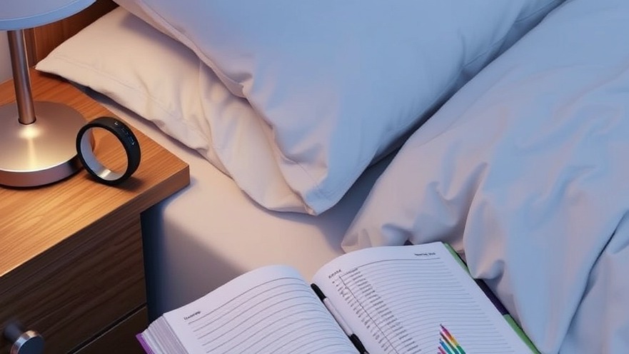 Nightstand showcasing wearable wellness tech like Oura Ring and CGM for longevity lifestyle