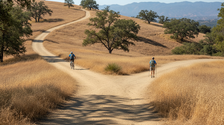 Explore Hidden Falls Regional Park with multi-use trails for hikers and bikers.