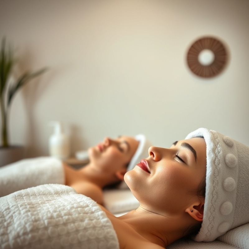 Spa room with clients relaxing.