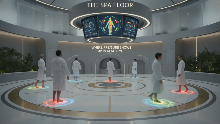 Inside a spa, showcasing pressure management in wellness business growth.