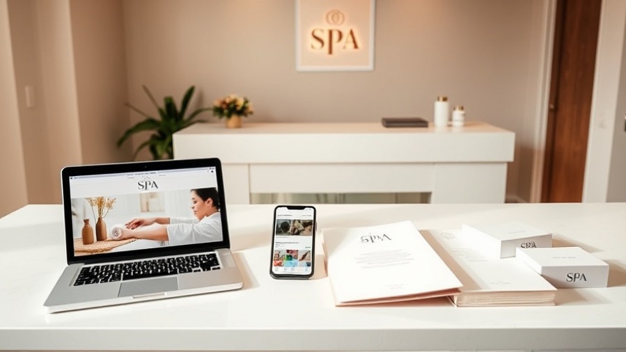 Cohesive spa workspace showcasing branded consistency across all touchpoints.