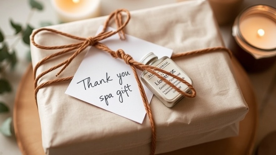 Thank-you package for customer loyalty featuring spa gifts and handwritten note.