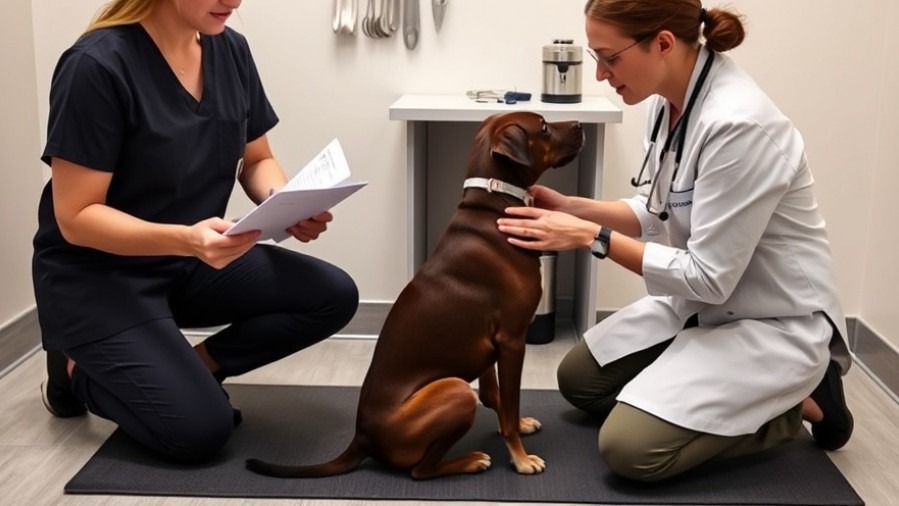 A dog receives attentive care during a consultation with a pet chiropractor in Sacramento.