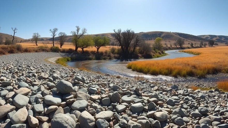 Golden hills and trees along the American River in Sailor Park, a family-friendly recreation area.