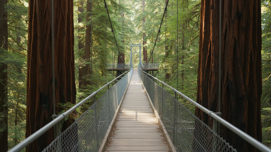 Experience the Redwood Skywalk in Eureka, California, with stunning canopy views.
