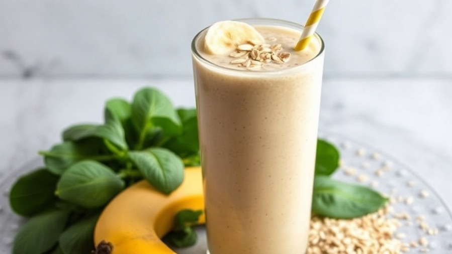 Nutritious oat smoothie with banana, spinach, and oats for weight loss benefits.