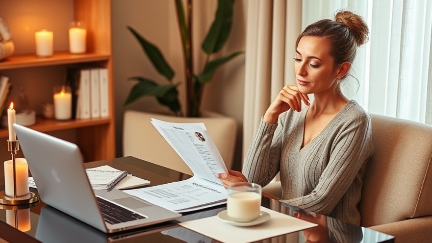 Spa owner reviewing specialized spa services in a calm, cozy office.