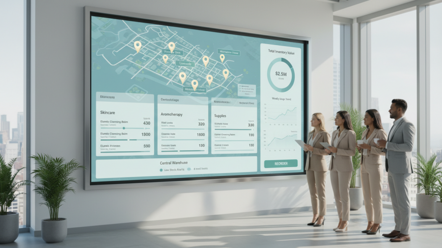 Efficient multi location spa inventory management for streamlined operations.