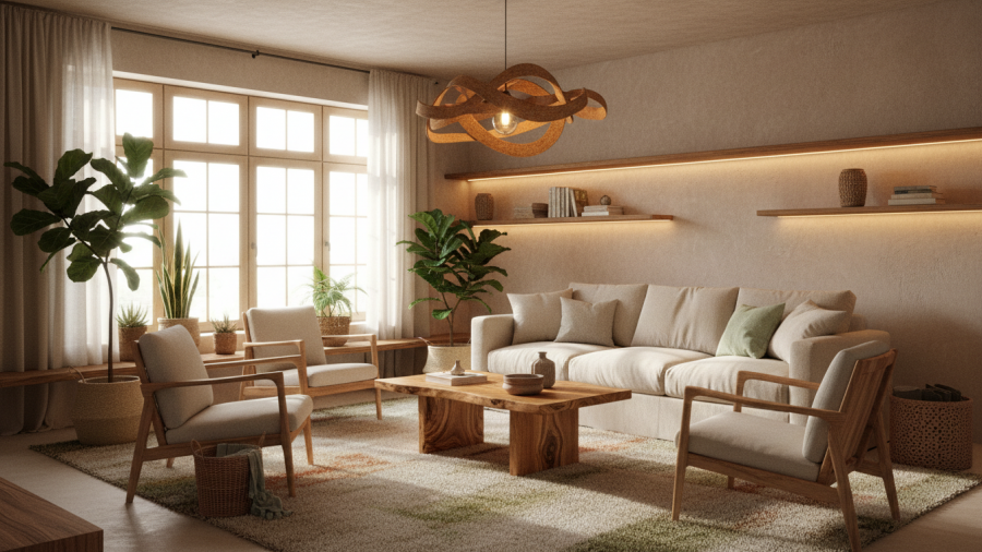 Eco-friendly lighting options enhance comfort and promote sustainable living.