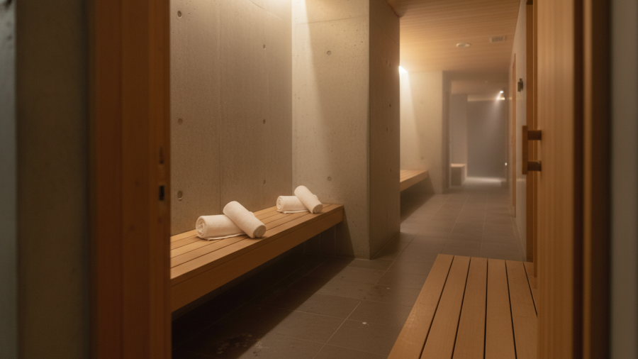 First time bathhouse experience in Portland, calm and inviting atmosphere.