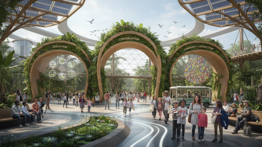 Wildlife conservation and community engagement at the zoo enhance family education.