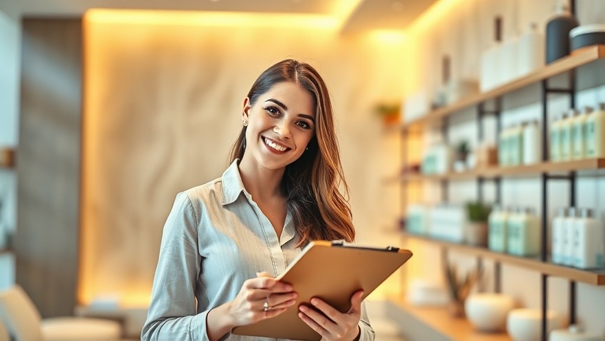 Spa Business Education professional writing in modern spa environment.