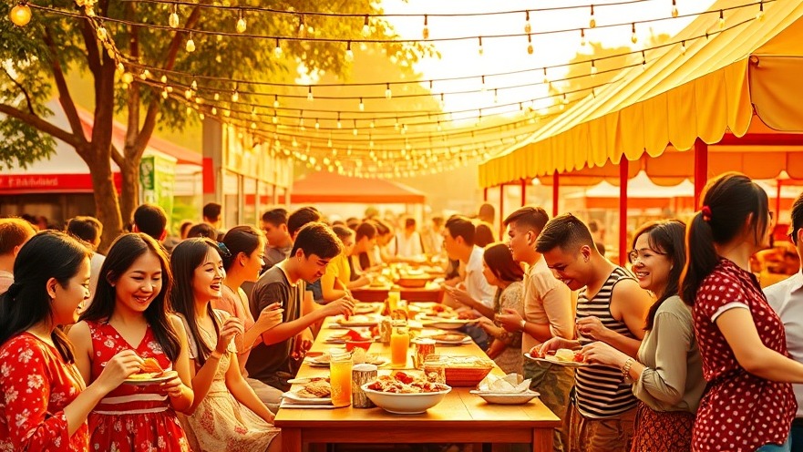 Vibrant outdoor food festival celebrating Sacramento food culture with joyful community dining.