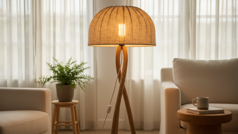 Explore sustainable lighting options by replacing one lamp for eco-friendly home decor.