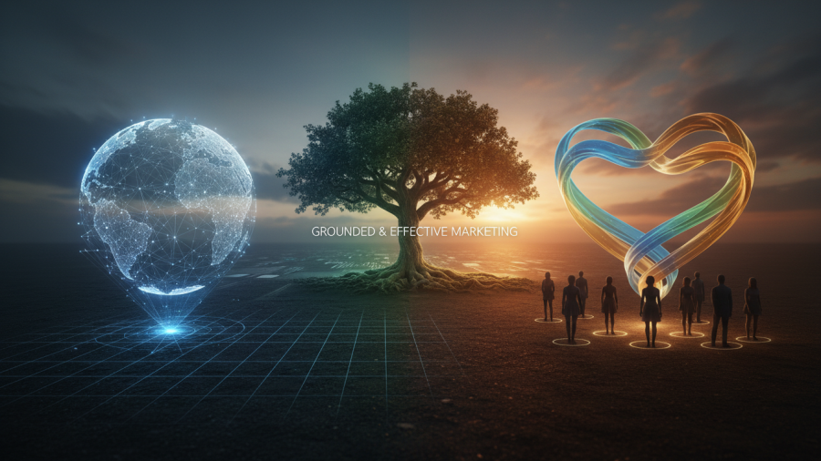 Marketing strategy uniting visibility and emotional alignment for effective outcomes.