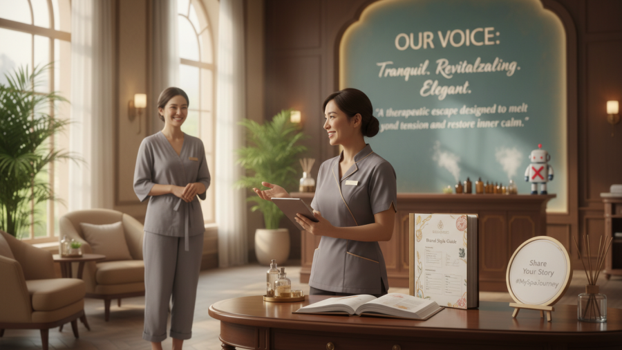 Engaging AI email marketing for spas, ensuring a authentic voice in campaigns.