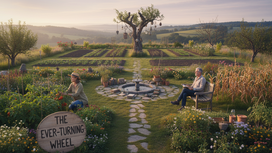 Beth and Lucas embrace sustainable gardening practices, highlighting seasonal cycles.