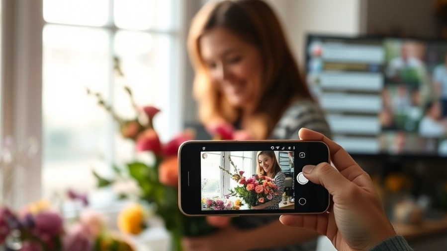 Florist creating a bouquet; boost website traffic with quality content shared online.