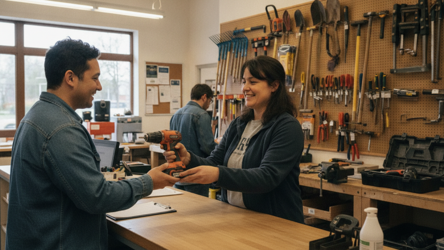 Community tool-lending space promoting sustainable living in Sacramento.