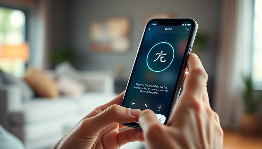 Hands holding smartphone with mindfulness app interface, mental well-being focus.