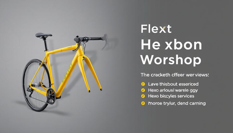 Banner for Hexo Carbon Workshop services with yellow bike frame.