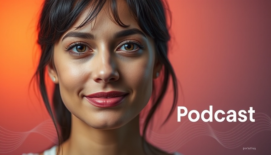 Podcast promotion for meditation and relaxation with woman's portrait.