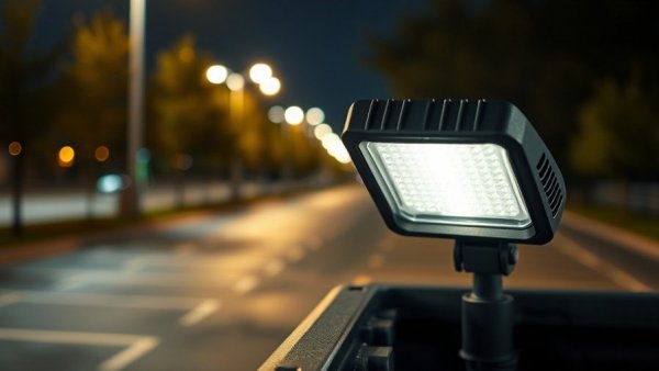 Modern street light technology setup on a truck showcasing street light efficacy.