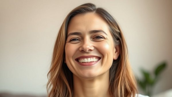 Smiling woman portrait in natural lighting, Fort Smith child care.