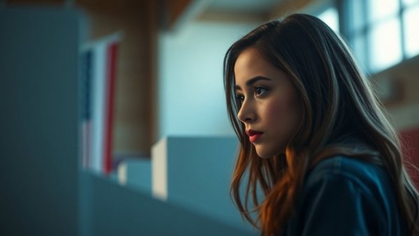 Young woman voting in Arkansas elections, SAVE America Act context.