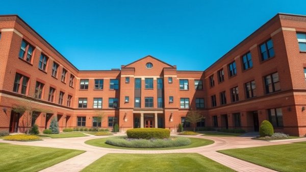 Philander Smith University building under clear blue sky.