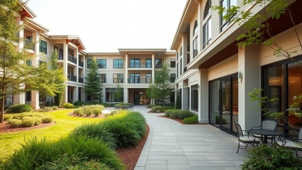 Butterfield Trail Village expansion showcasing modern courtyard.