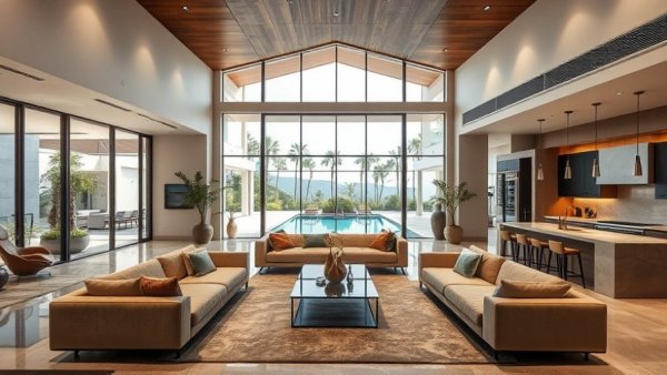 Luxury living room in Northwest Arkansas home, modern design.