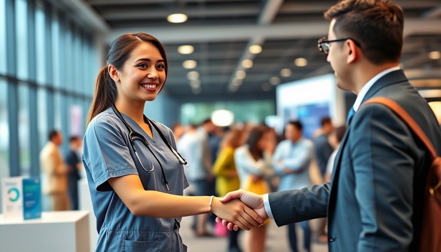 UAMS Fall Career Expo: Professional networking handshake in modern setting.