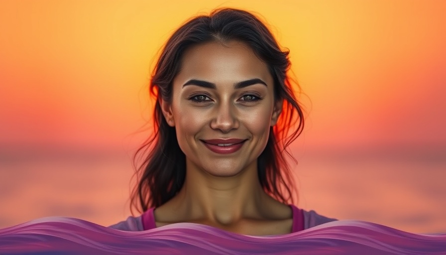 Warm portrait promoting meditation for mental well-being.