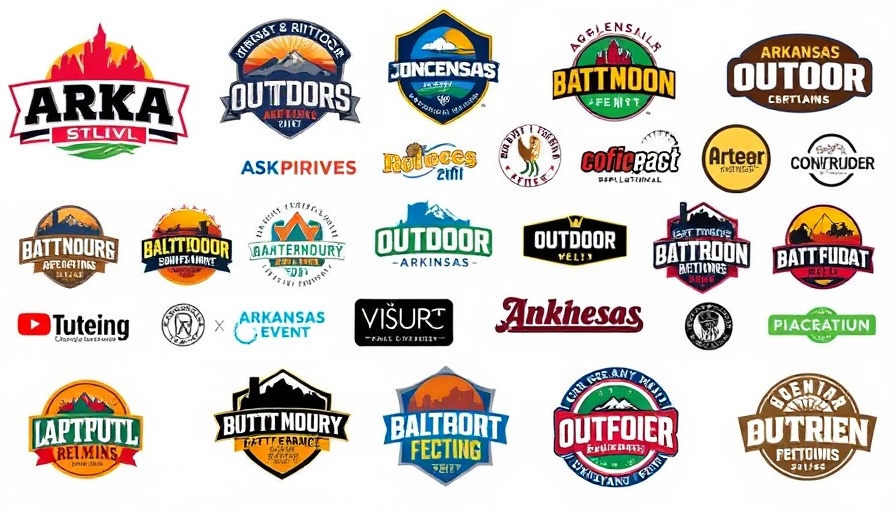 Collage of Arkansas outdoor weekend event logos and highlights.