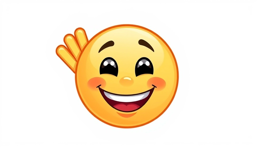 Waving hand emoji conveying greeting.