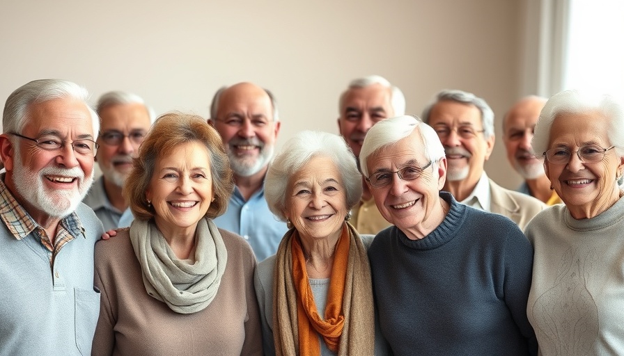 Cheerful group of elderly people smiling together at Geriatric Care Conference 2025.