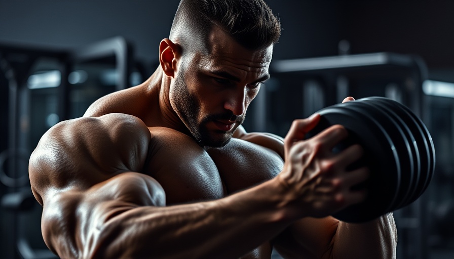 Muscular man lifting dumbbell in gym, Easy Strength program.