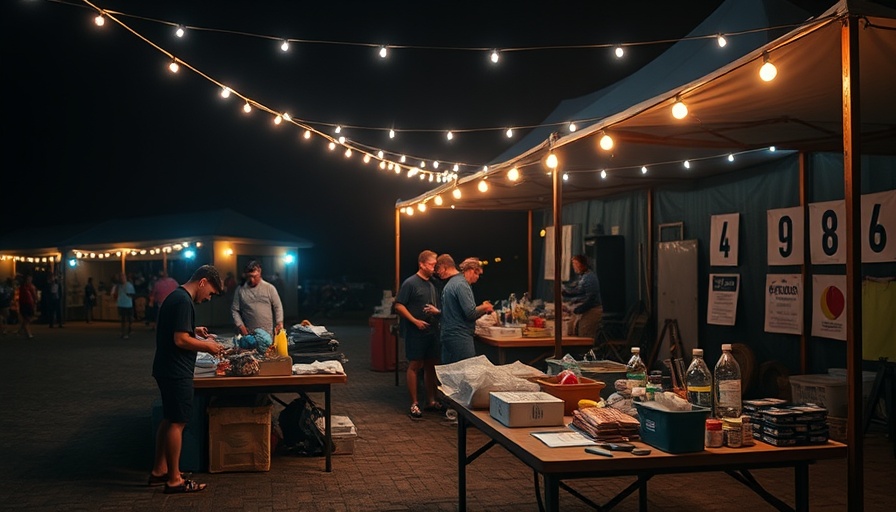 Arkansas Traveller 100 ultramarathon nighttime aid station with people.