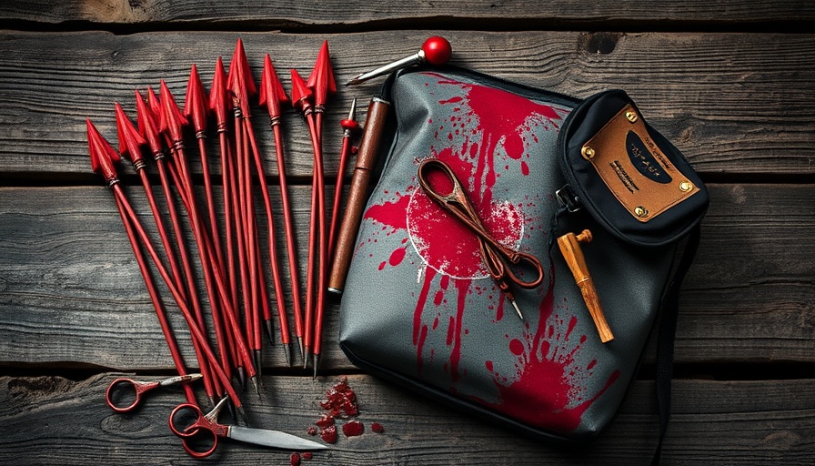 Vampire Killing Kit Tent Stake Bag on wood.