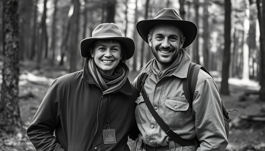 Vintage photo of two people enjoying Wisconsin outdoor activities.