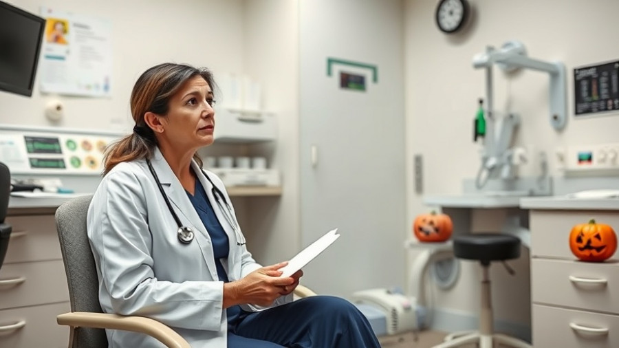 Healthcare professional discussing allergy-friendly Halloween tips.