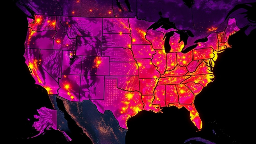 Map showing light pollution across the USA, highlighting stargazing locations in Wisconsin