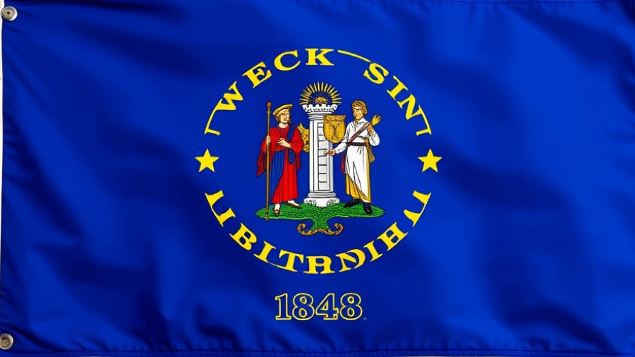 Wisconsin state flag emblem representing Wisconsin health and wellness.