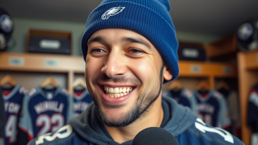 Locker room interview with player in blue beanie discussing Green Bay Packers schedule.