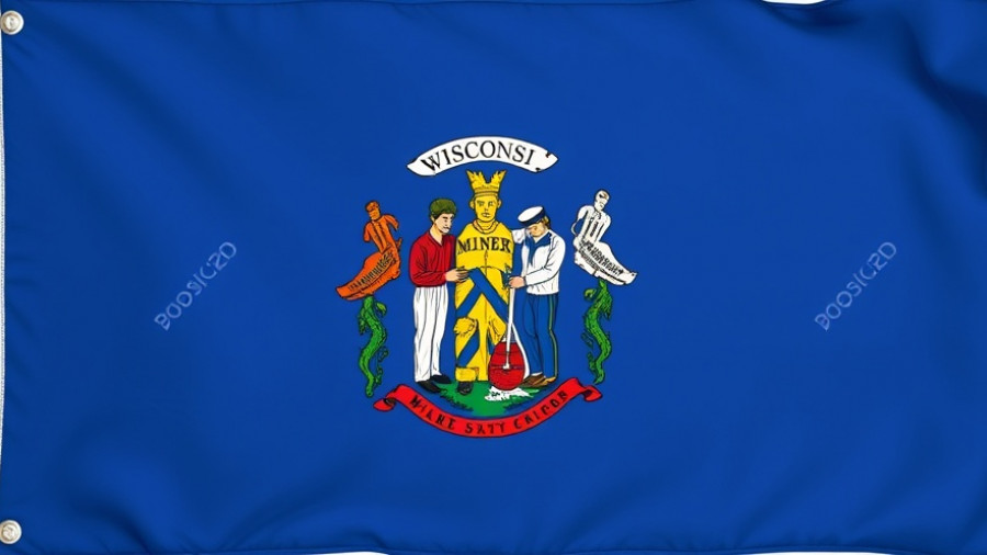 Wisconsin state flag representing state pride