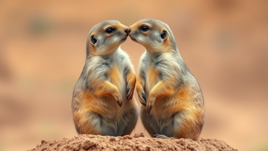 Prairie dogs nuzzling on a mound, Wisconsin outdoor activities wildlife.