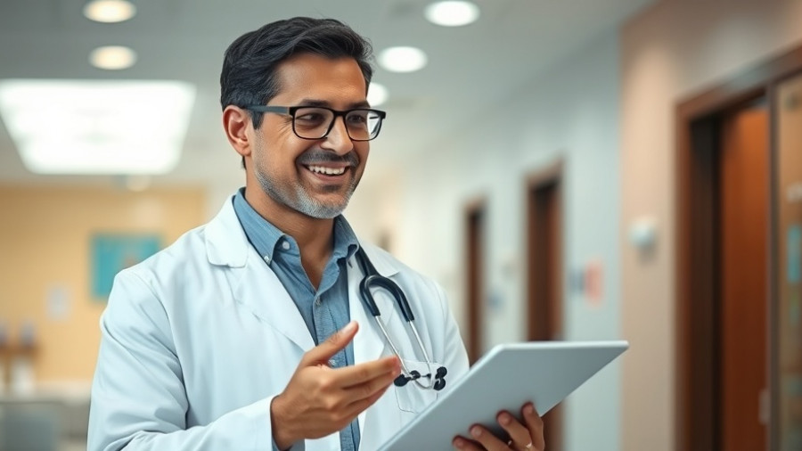 Doctor explaining cold vs. allergy symptoms indoors.