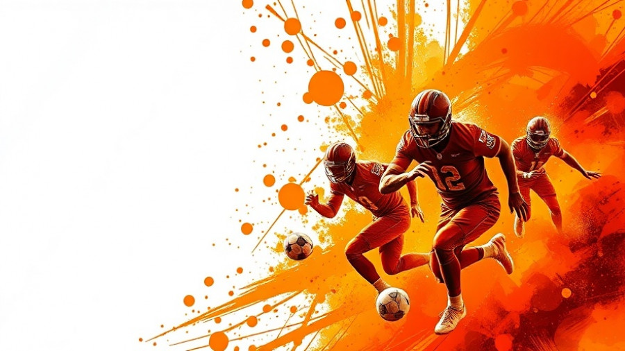 Vibrant football event poster showcasing team matchups, dynamic design.