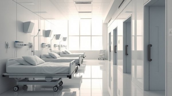 Modern hospital hallway illustrating simplifying complex hospital systems.